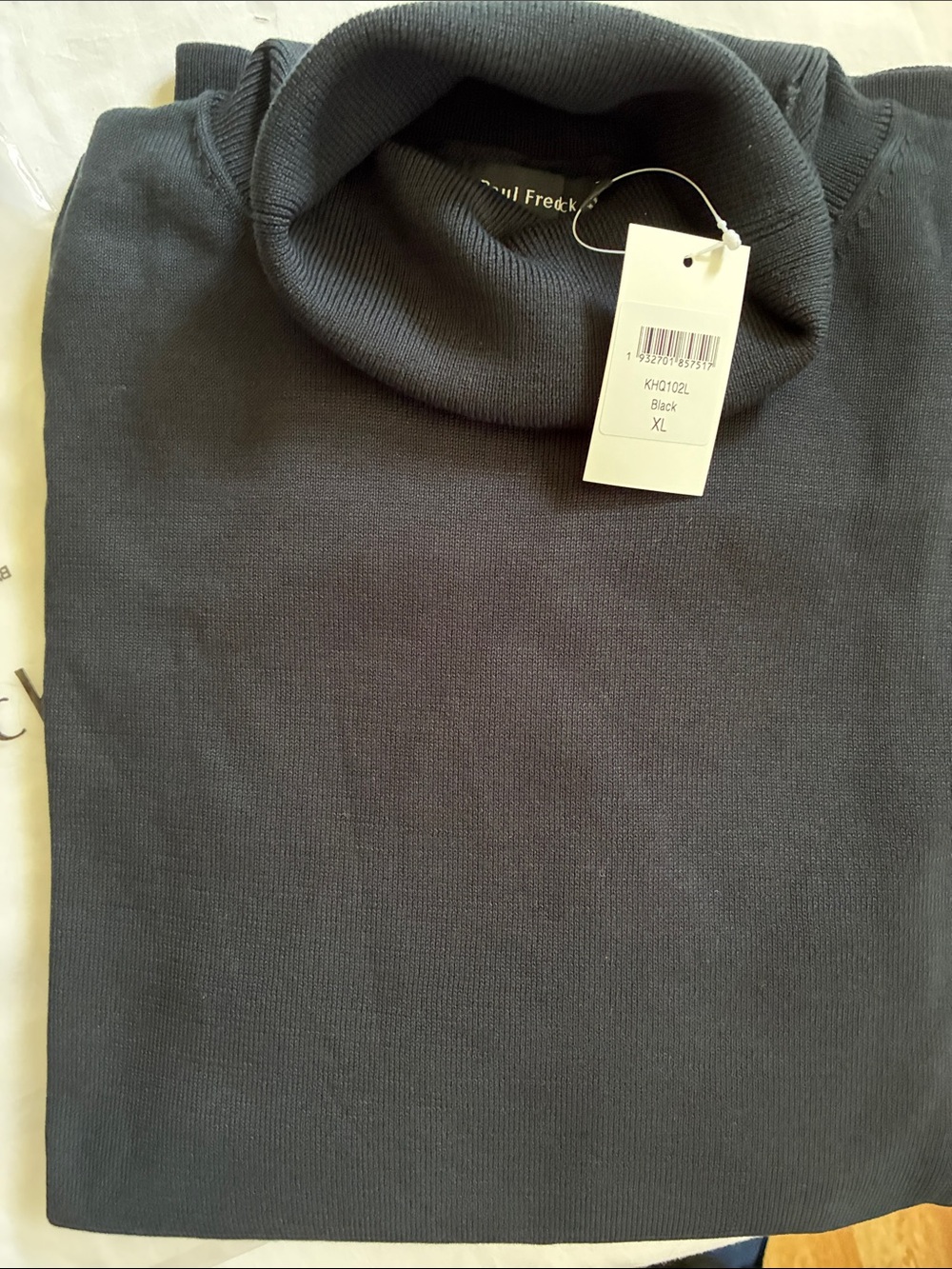 Paul Fredrick Black Turtleneck Knit Sweater